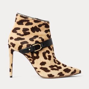 Ralph Lauren Purple  Label Zandra Welington Leopard-Print Bootie.  Size 8.